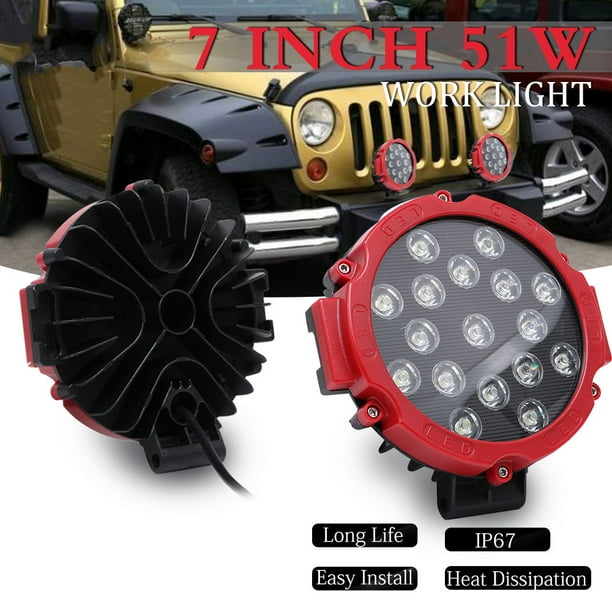 4pcs 51w Flood Beam LED Work Light 7" For ATV 4 X 4 Offroad Driving Truck UTE 4pcs 51w Flood Beam LED Work Light 7" For ATV 4 X 4 Offroad Driving Truck UTE